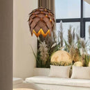 LED Wooden Pinecone Pendant Light Stylish Nordic Chandeliers for Home Decor by Ljojo