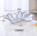 Ljojo Melon Seed & Fruit Plate Set on Crystal Glass Coffee Table