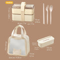 Ljojo Large Capacity Double-Layer Lunch Box with Tableware - Heatable Bento Box