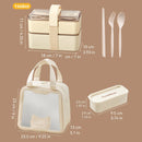 Ljojo Large Capacity Double-Layer Lunch Box with Tableware - Heatable Bento Box