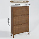 Ljojo™ 3-Drawer Wooden Shoe Storage Cabinet for Narrow Entryway