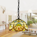 12-inch American-style Embankment Flower Chandelier: Tiffany Glass Lighting by Ljojo for Milk Tea Shop & Coffee Restaurant