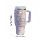 Ljojo 40oz Diamond Thermos Cup Stainless Steel Vacuum Flask Insulated Thermal Water Bottle