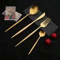 Ljojo 24-Piece Stainless Steel Cutlery Set - Matte Silver Western Flatware Tableware