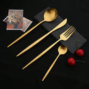 Ljojo 24-Piece Stainless Steel Cutlery Set - Matte Silver Western Flatware Tableware