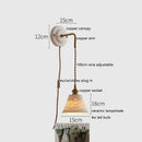 IWHD Japan Style Ceramic LED Wall Sconce with Adjustable Copper Arm for Bedroom and Bathroom - Nordic Modern Wandlamp by Ljojo