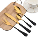 Black Stainless Steel Cutlery Set for Family Parties by Ljojo