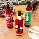 Knitted Snowflake Elk Christmas Wine Bottle Cover by Ljojo