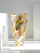 Ljojo™ Crystal Glass Vase Gold Enamel European Decoration Housewarming Gift