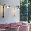 Ljojo Minimalist White Glass Wall Light Fixture Plug-In G9 Bulb for Parlor Bedroom Study