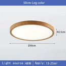 LED Wood Grain Ceiling Light | Modern Circular Ultra-thin Surface Lamp for Home Decoration