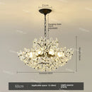 Black Crystal Pendant Light French Retro Glass Fixture for Bedroom by Ljojo