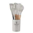 Ljojo 12-Piece Silicone Utensils Set with Wooden Handles for Non-Stick Cooking