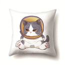 Cute Cat Cushion Cover by Ljojo: Cartoon Pets Pillow Case for Home Sofa Decor