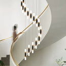 Ljojo Luxury Crystal LED Stair Chandelier - Minimalist Indoor Hanging Lamps