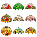 Ljojo 12" Scandinavian Stained Glass Cherry Blossoms Lampshade Retro Handmade Replacement