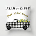 Lemon Pattern Summer Cushion Cover for Sofa Decor by Ljojo