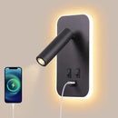 Ljojo LED Wall Lamp with Dual Control Switch, Rotatable Lamp Head for Indoor Lighting