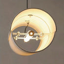 Nordic Wabi-Sabi Round Tube Fabric Led Pendant Lights Chandelier for Dining Room by Ljojo