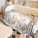 Ljojo Luxe Floral Fleece Throw Blanket with "LOVE" Motif, Black & Whiteucer标题
