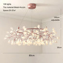 Nordic Rose Gold Firefly Chandelier Pendant Lamp for Living Room by Ljojo