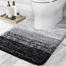 Ljojo Luxury U-Shape Bathroom Rug: Soft, Absorbent, Non-Slip Plush Shower Mat