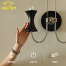 French Medieval Double Head Bedroom Candle Wall Lamp LED E14 for Living Room by Ljojo