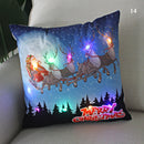 Ljojo LED Santa Claus Cushion Cover: Festive Light-Up Pillowcase for Home Decor