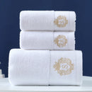 Ljojo Luxury Grey Cotton Towels Set: 1 Bath Towel, 2 Hand Towels - Quick Dry & Absorbent