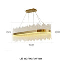 Glass Led Pendant Light Dining Room Chandelier Lustre Metal Suspension Lamp - Ljojo