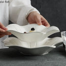 Ljojo Lotus Leaf Ceramic Soup Plate Set for Molecular Cuisine