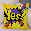 Ljojo Letters Print POP ART Pillowcase - Home Decor Cushion Cover