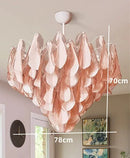 Large Green Petal Glass Chandelier Pendant Light Fixture for Living Room by Ljojo