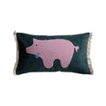Ljojo Medieval Critter Embroidery Cushion Cover in Coffee Brown - 30x50cm