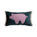Ljojo Medieval Critter Embroidery Cushion Cover in Coffee Brown - 30x50cm