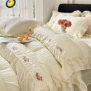 Korean Princess Style Lace Ruffles Wedding Bedding Set by Ljojo