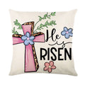 Easter Bunny Eggs Pillowcase 45x45cm Linen Pillow Covers, Ljojo Home Decor Brand