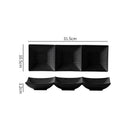 Ljojo Matte Ceramic Seasoning Dish 3 Grids Sushi Plate Molecular Cuisine Tableware