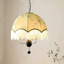 Medieval Style Green Fabric Tassel Pendant Light Chandelier for Bedroom and Dining Room by Ljojo