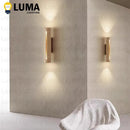 LED Wall Lamp Yellow Travertine Wabi Sabi Style Up & Down Lighting by Ljojo
