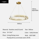 Crystal LED Chandelier with Remote Control for Villa Staircase | Ljojo Luxurious Hollow Design