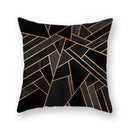 Ljojo Luxury Gold Black Geometric Marble Stripe Pillowcase