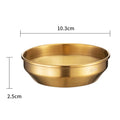 Ljojo 304 Stainless Steel Seasoning Dish Set - Round Golden Barbecue Saucer Plates