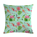 Ljojo Lotus Carp Print Cushion Cover for Home Decor on Mahogany Chair