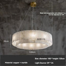 Ljojo Luxury Marble Brass Pendant Light - Nordic Gold Chandelier for Home and Office