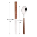 Ljojo Luxury Wooden Handle Cutlery Set - 8/12Pcs, Korean Style Flatware & Chopsticks
