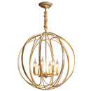 Ljojo Metal Chandelier Gold Vintage Pendant Light for Dining Room Kitchen Bedroom