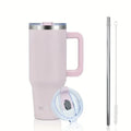 Ljojo 40oz Stainless Vacuum Insulated Coffee Cup with Handle and Straw