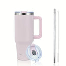 Ljojo 40oz Stainless Vacuum Insulated Coffee Cup with Handle and Straw
