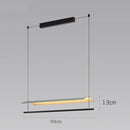 Ljojo Modern Acrylic LED Pendant Light for Dining Room | Long Strip Chandelier with Minimalist Design